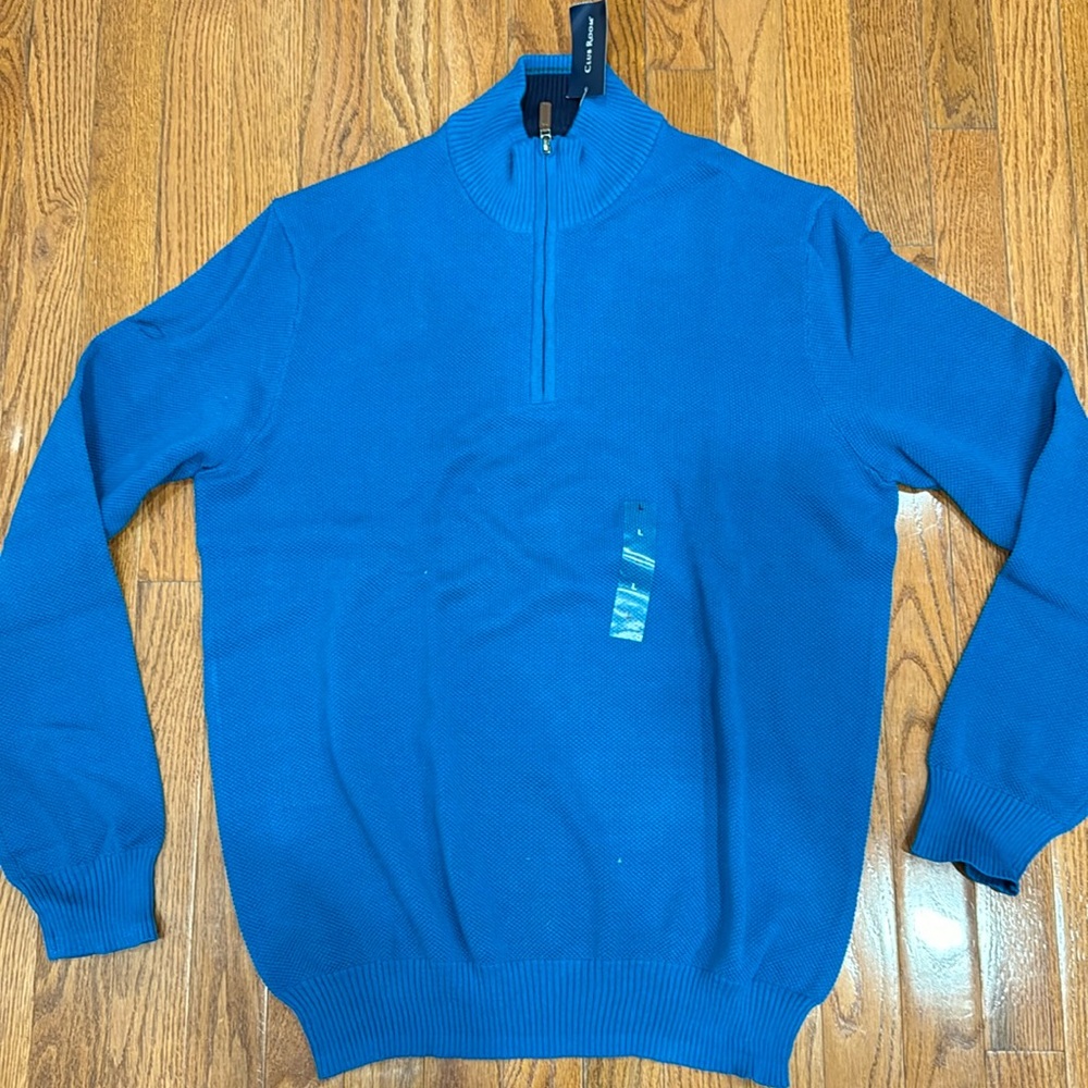 Club Room teal quarter zip sweater